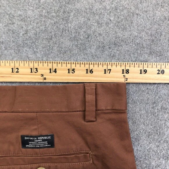 Banana Republic Pants Mens 35x34 Brown Aiden Chino Straight Leg Canvas Casual - Picture 8 of 10